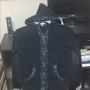 Super cute detailed black sweater hoodie